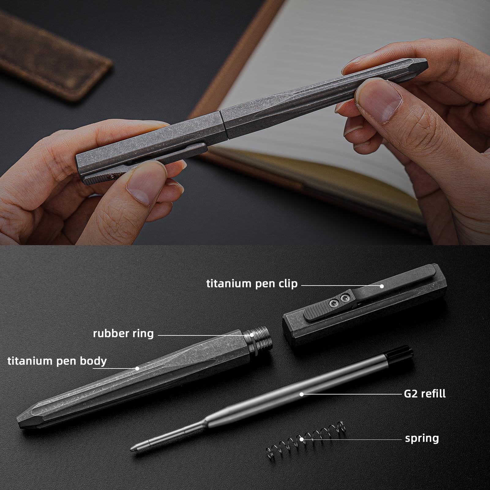 Amazon | TIMULTI チタンスライド格納式タクティカルペン(グレー