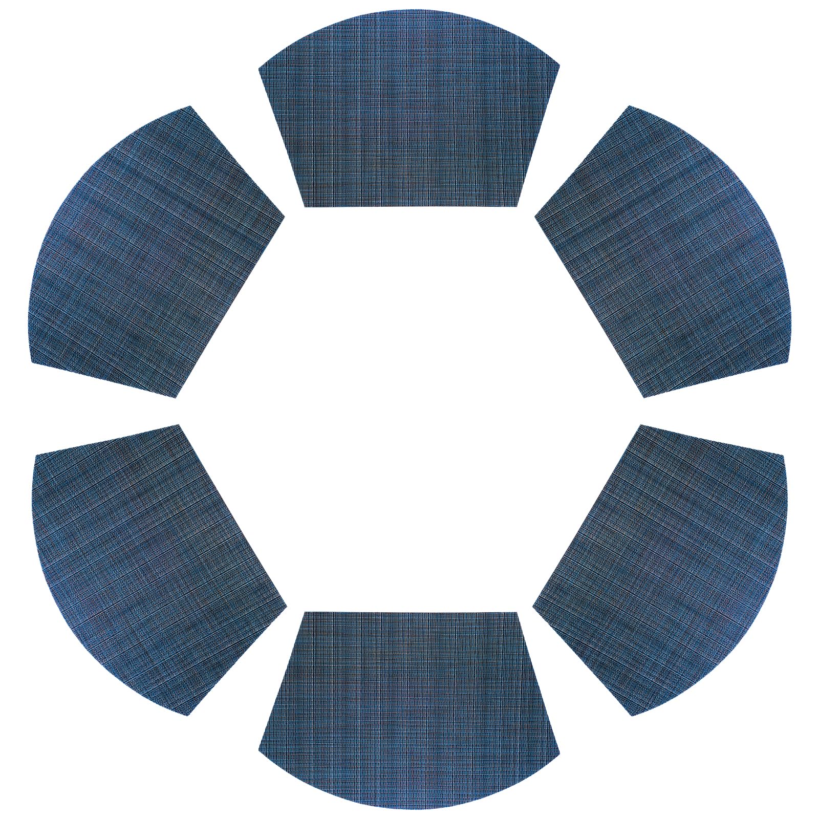Sets de table en vinyle tissé bleu foncé haute résistance de 45,7 cm