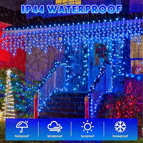 Miniatura 4 de 1248 luces LED de Navidad para exteriores de 118 pies, guirnalda de luces colgantes impermeables con 8 modos de temporizador para decoraciones de