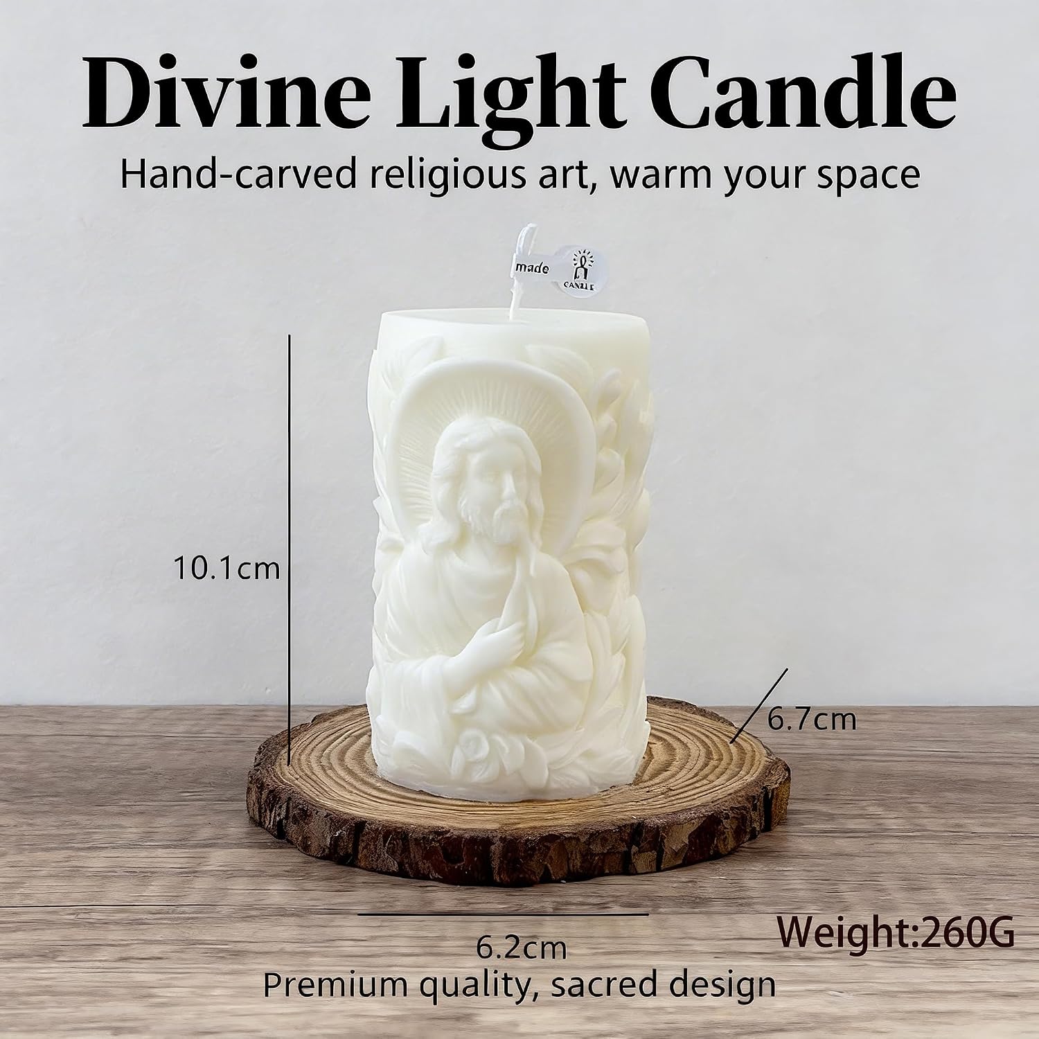 Statue Shape Scented Candle,Jesus Christ Religious Pillar Candle,250g