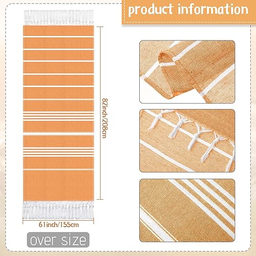 Miniatura 10 de Oudain Juego de 2 toallas turcas de playa de algodón de 61 x 82 pulgadas, ligeras, absorbentes, extra grandes, de secado rápido, a prueba de arena,