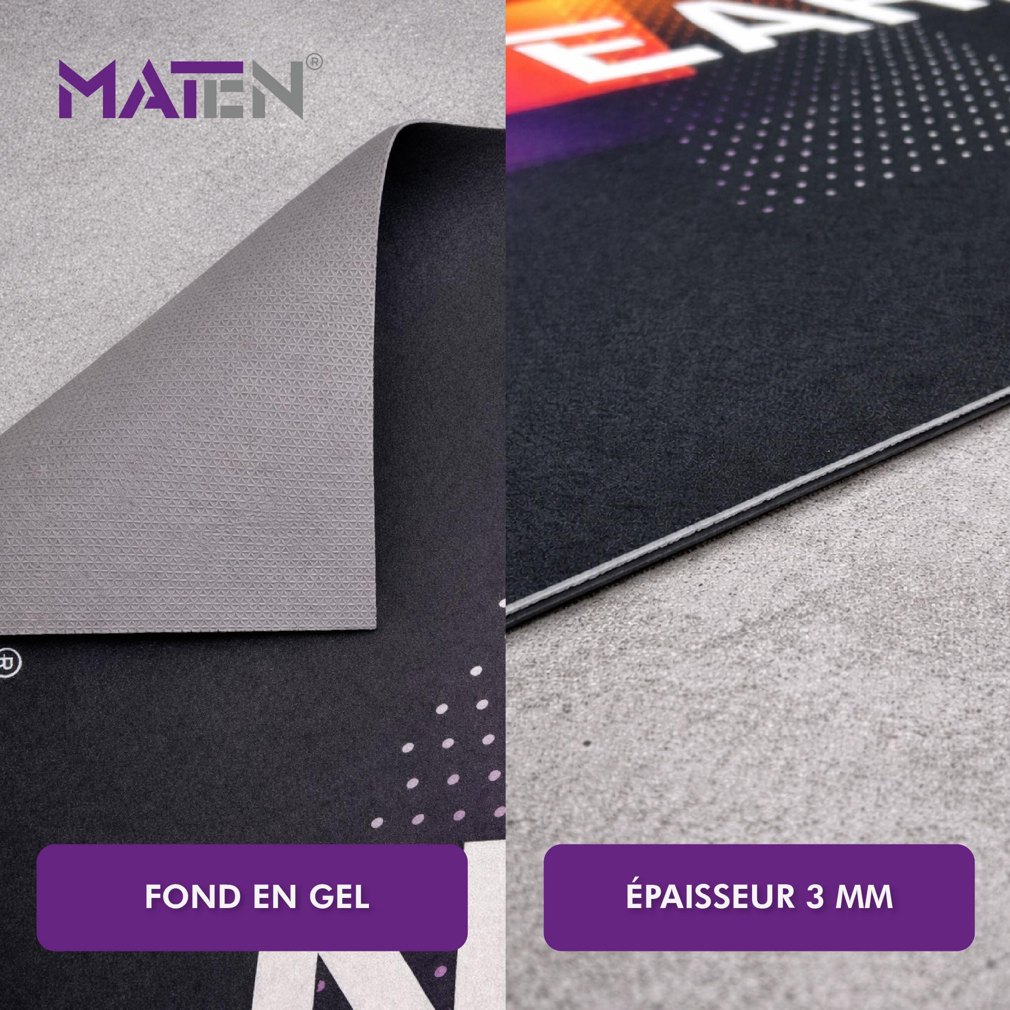 MATEN Tapis Moto pour Garage en Moquette Imprimée NO Fear, Fond antidérapant en Gel, 3 mm, idéal pour Atelier et Zone de Maintenance, Made in Italy.