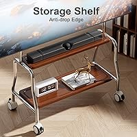 Vista 5 de Carrito móvil para TV con caballete, soporte rodante para pantallas planas LCD LED OLED de 32 a 75 pulgadas, soporte de piso portátil de acero