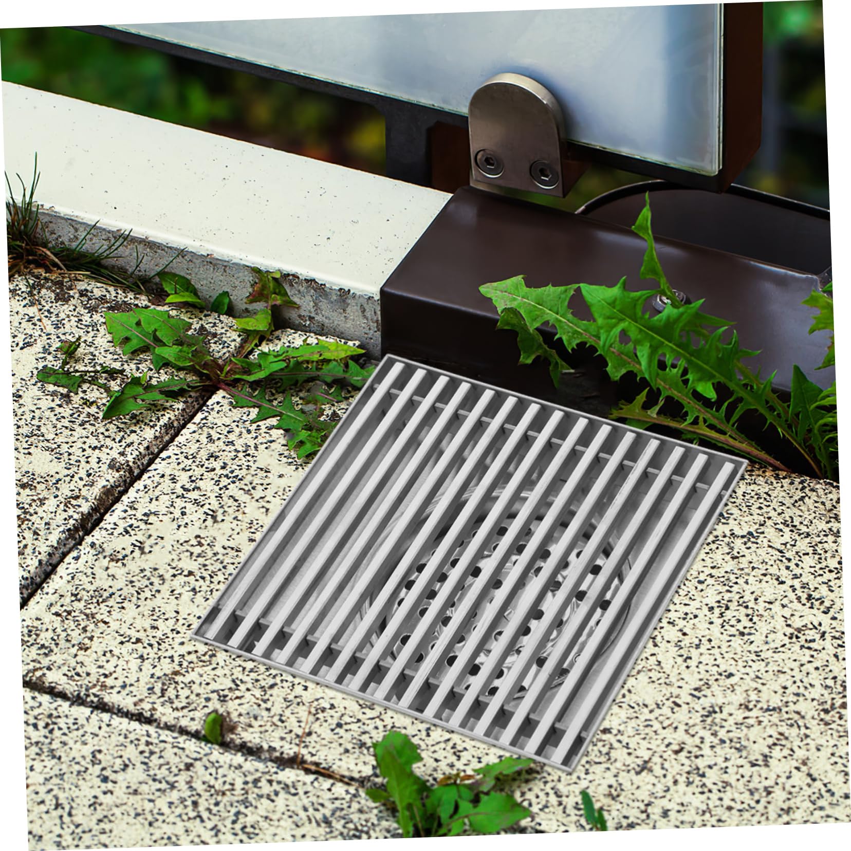 NUOBESTY Desagüe De Suelo De Acero Inoxidable para Patio Grande Cuadrado Colector De Pelo Rejilla De Ducha para Baño y Suelo para Duchas Al Aire