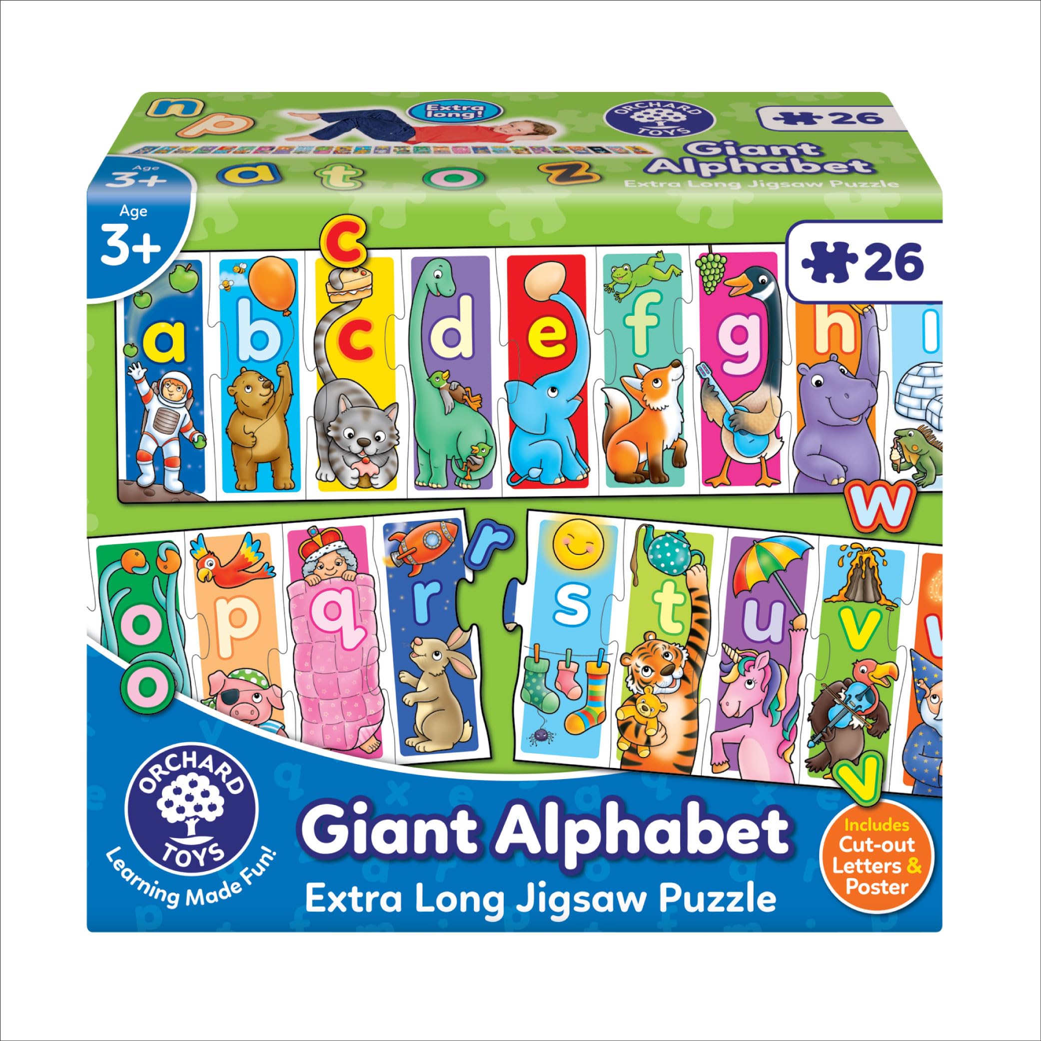 Orchard Toys Giant Alphabet, Educational and Fun Puzzle, Includes Poster and Learning Guide, Ideal for Kids Age 3+