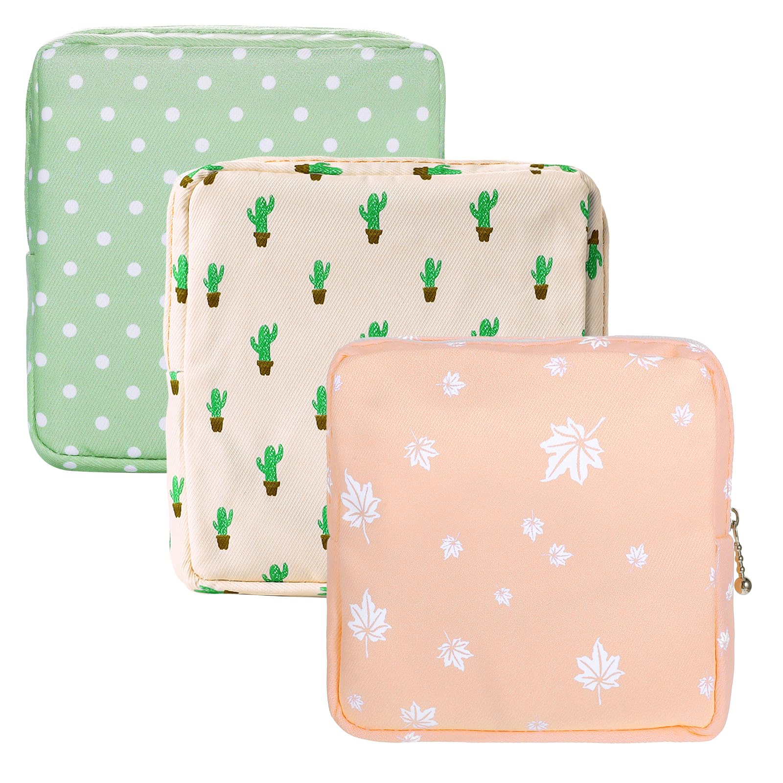 Ymapinc 3Pcs Pad Bags for Period, Sanitary Pad Pouch, Sanitary Napkin Storage Bag, Tampon Holder for Purse, Portable First Period Pouches for Teen