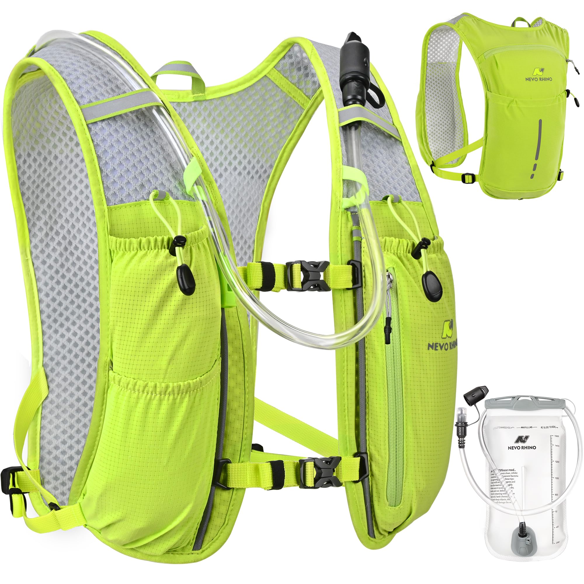 N NEVO RHINO Running Vest with 1.5L Water Bladder, Hydration Vest Pack | Lightweight Hydr…