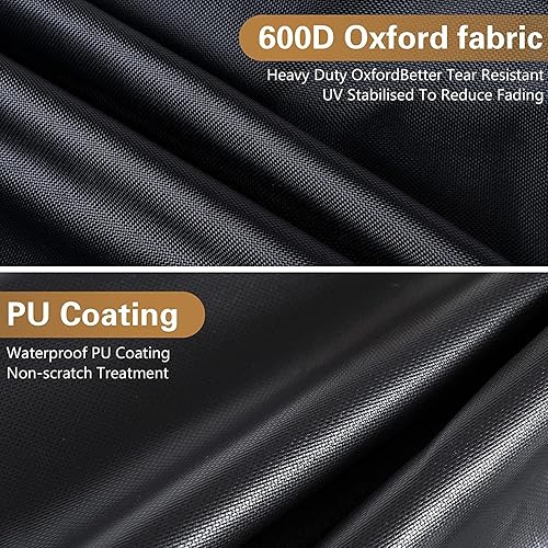 Miniatura 2 de Funda impermeable para muebles de patio, juego de sofá modular para exteriores, extra grande, poliéster Oxford 600D, fundas rectangulares negras