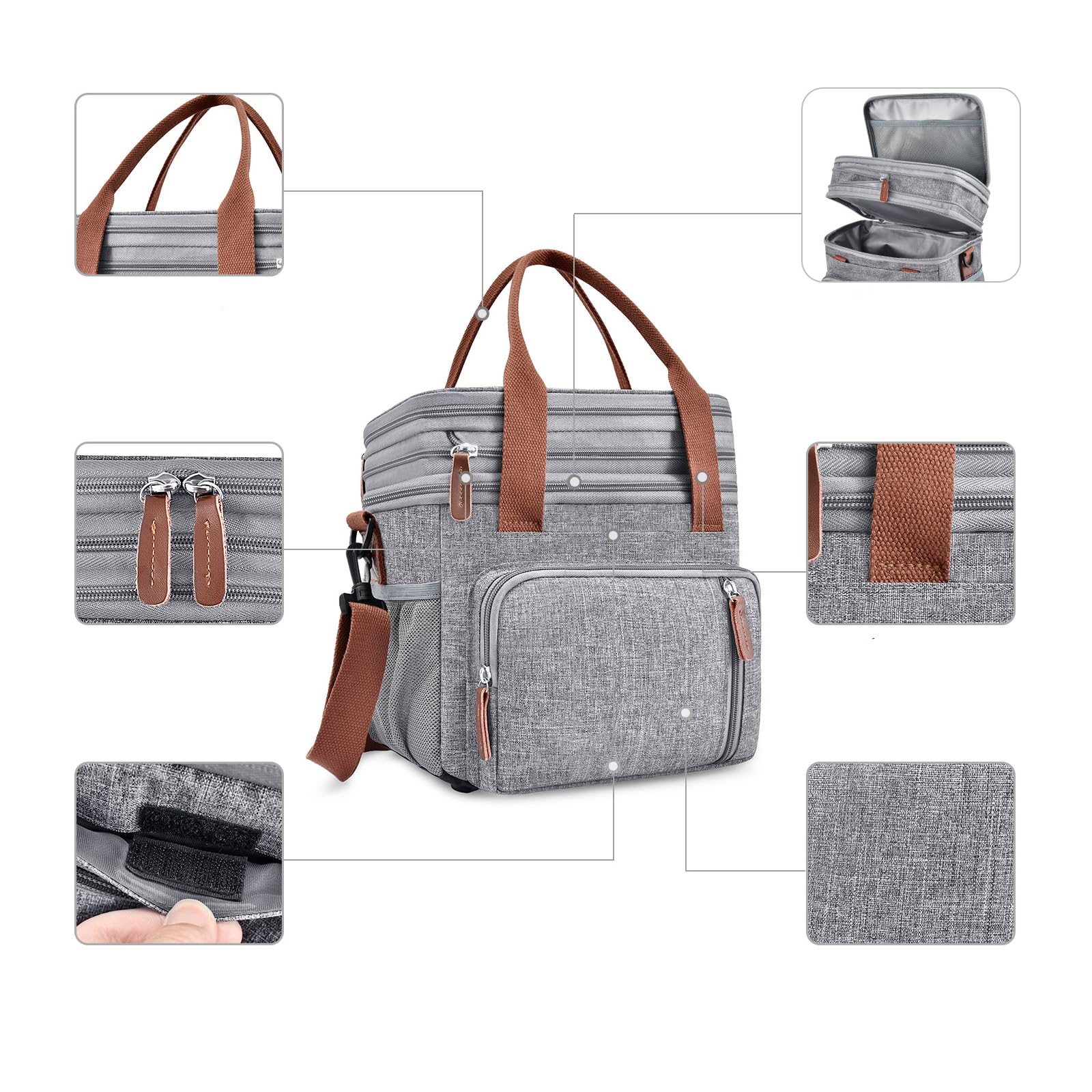 Robusta borsa termica impermeabile da picnic doppia fodera per campeggio viaggio in spiaggia cinghie regolabili spaziosi refrigeratori design pratico all'aperto refrigeratori