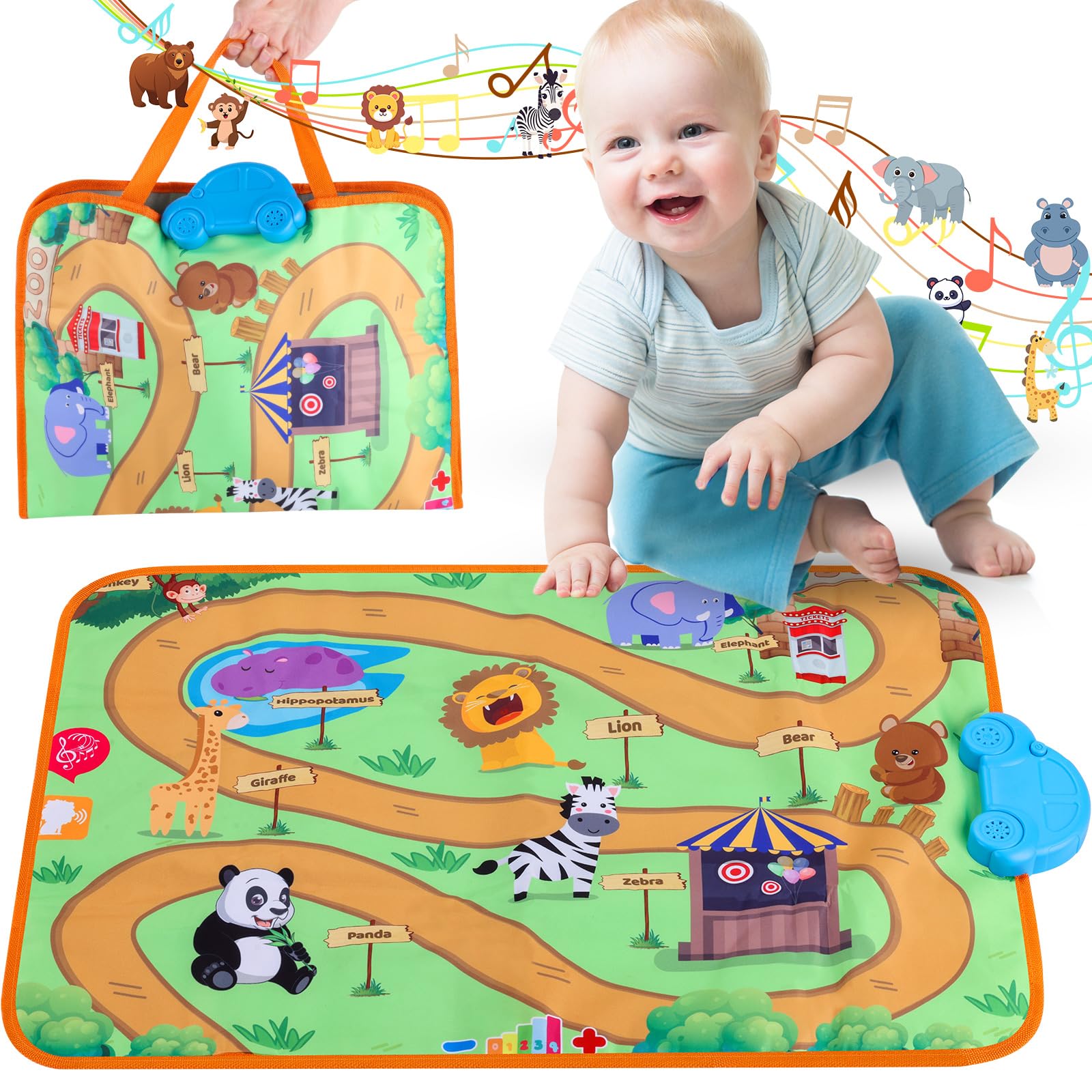 Jetbotell Baby Music Mat Toys for Toddlers 1-3, New Interactive Mode