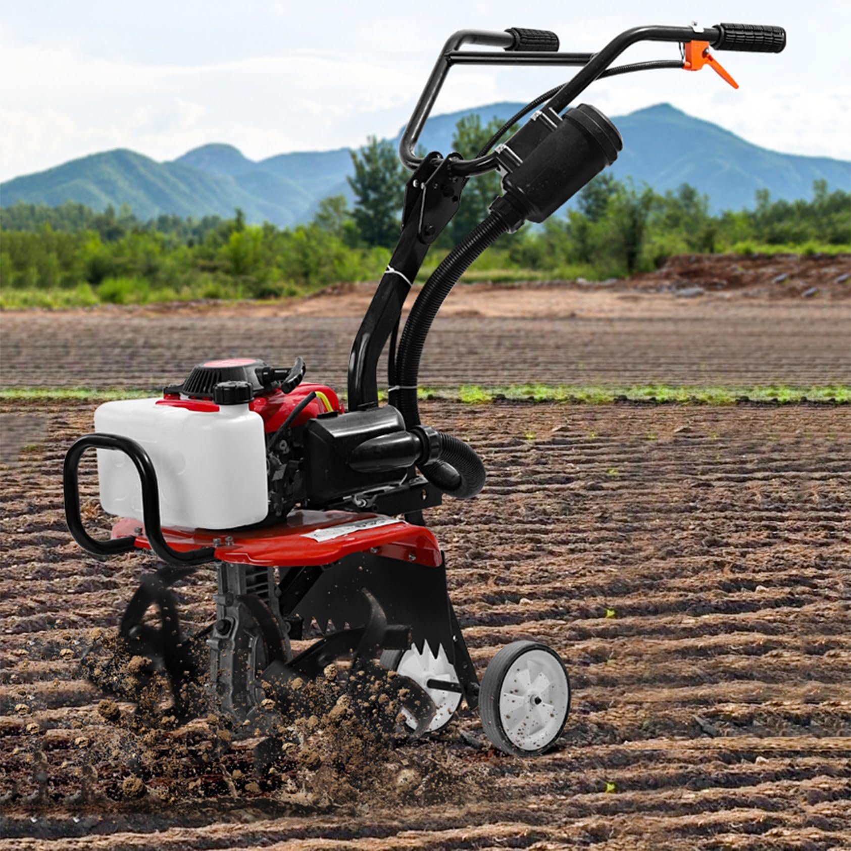 Motocultor De 4 Tiempos Para Jardín, Cultivador De Césped, Motocultor, Herramienta De Labranza a Gasolina: Ideal Para Jardín, Césped, Cultivo De Tierra, Desherbador Y Excavación.