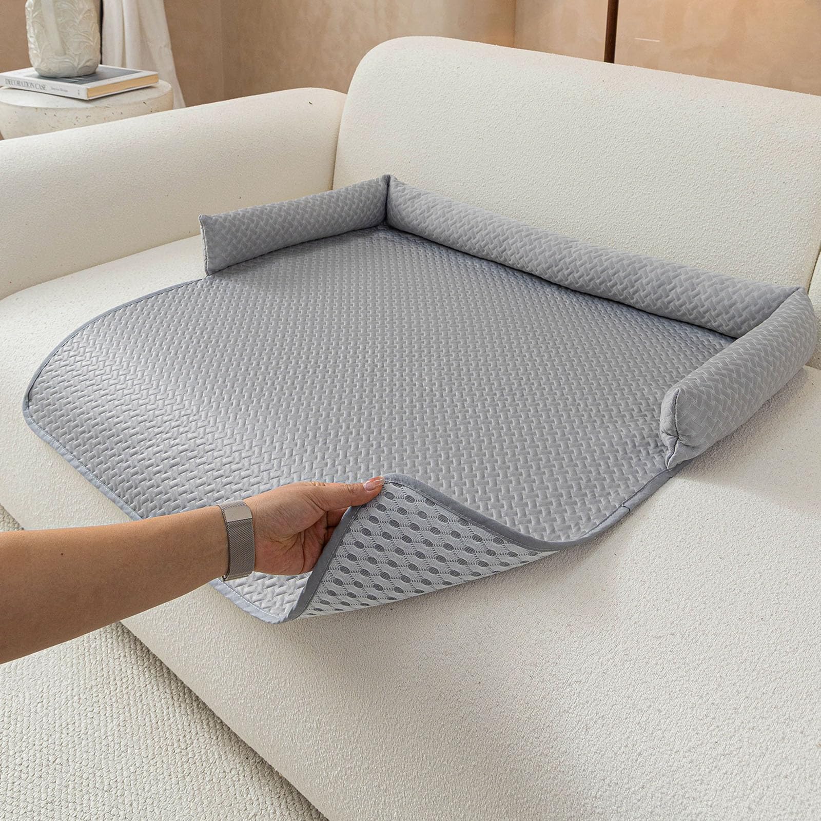 Tapis Refroidissant en Soie Glacée pour Chien Chat Tapis Rafraîchissant pour Chiens et Chats Antidérapant Panier Confort pour Animaux Intérieur 75x75 cm