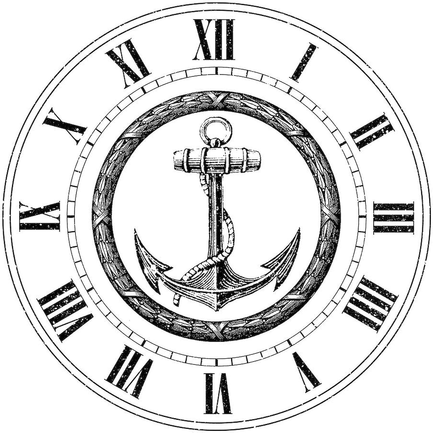 CafePress Vintage Anchor 10" Wall Clock for Livingroom, Kitchen, or Office