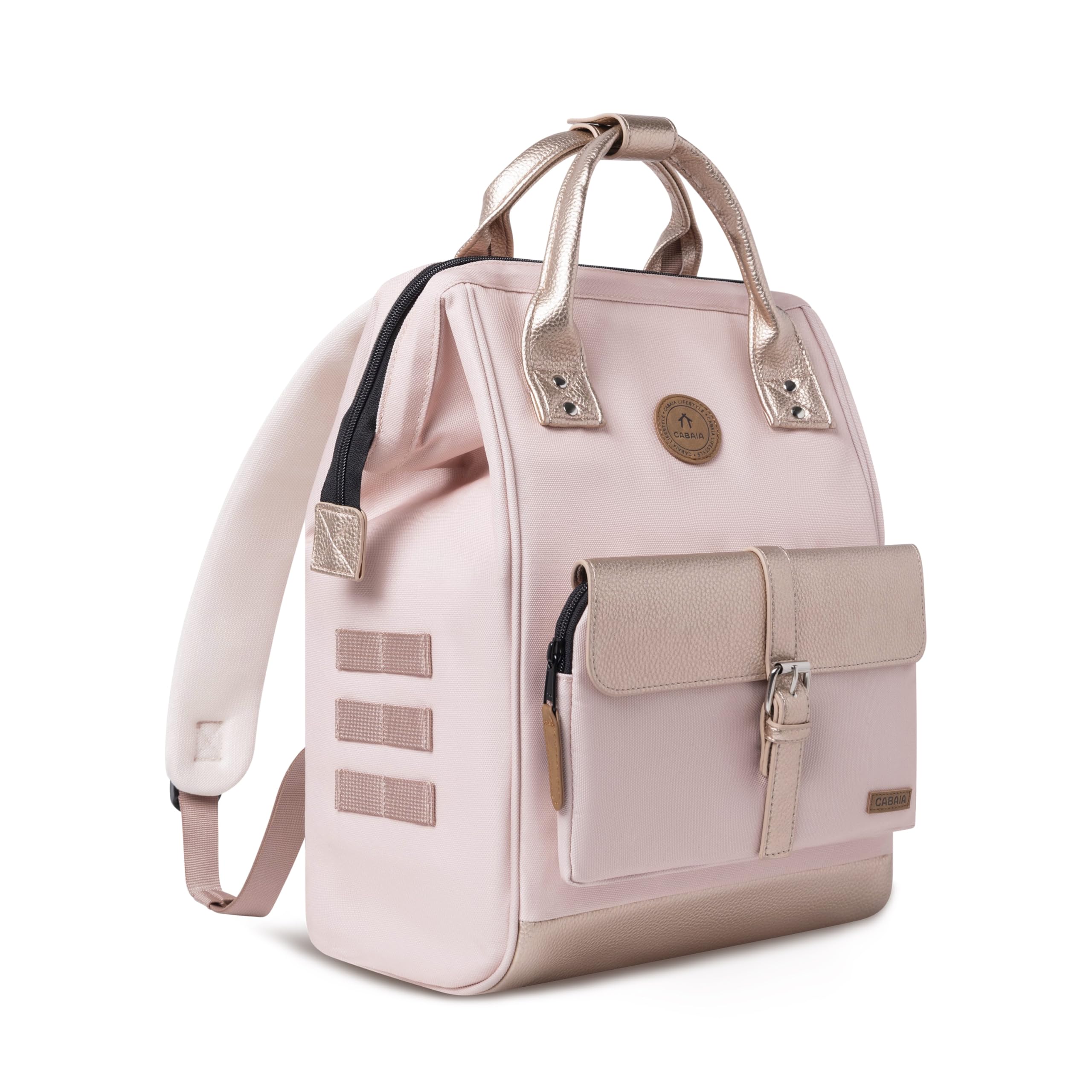 CABAIA - Sac à Dos Adventurer Queretaro - Medium 18L - Déperlant - Compartiment Ordinateur Portable 13" - 2 Poches - Certifié Vegan - Sac Voyage, Affaires, École pour Homme et Femme - Rose