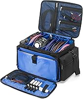 Vista 10 de AKOZLIN Bolsa Organizadora de Archivos de Cable con Divisores Desmontables para Equipo de DJ, Accesorios de Instrumentos de Sonido