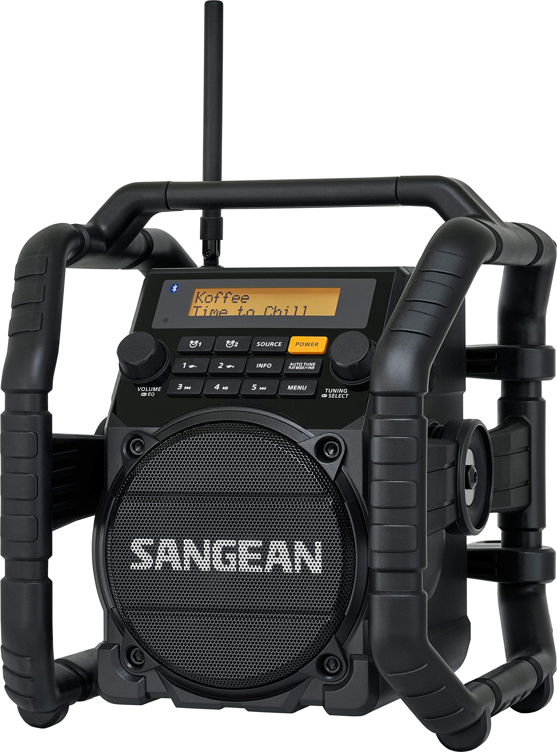 Sangean U-5 Konstruktion DBT Radio - Schlagfeste Radio mit DAB+, FM, AUX, Bluetooth - Wasserdicht - Staubdicht - Stoßfest - Schwarz
