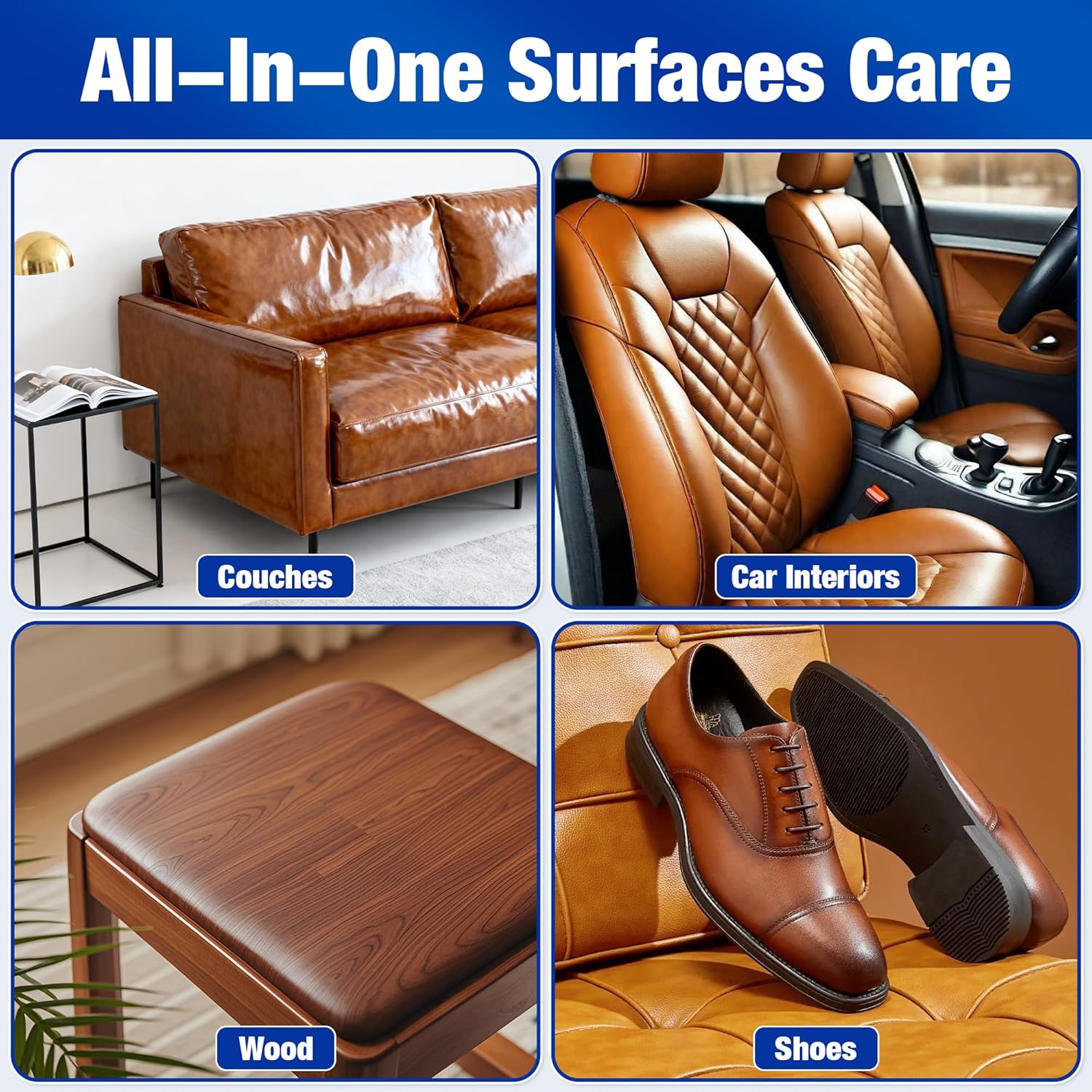 Leather & Furniture Salve with Brush, 4oz Wood Leather Couch Polisher and Conditioner, Furniture Repair Salve Maintenance Kit for Home, Sofa, Car Seats - Image 4