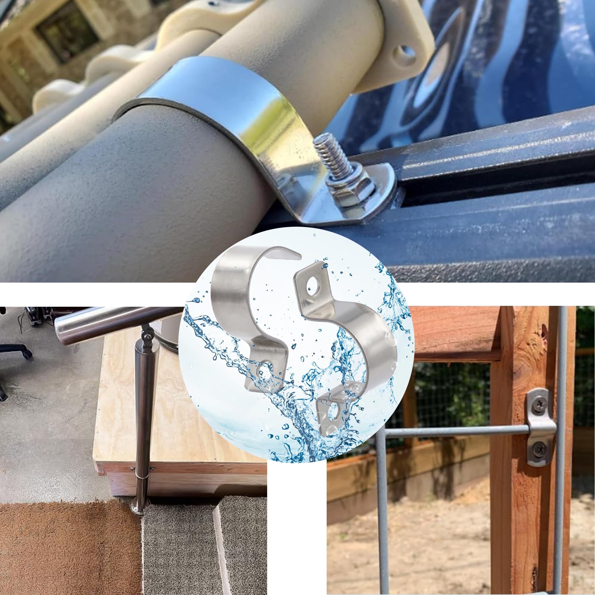 KLINNA 12 fascette stringitubo a U per carichi pesanti, 30 mm, in acciaio inox 304 – Supporto