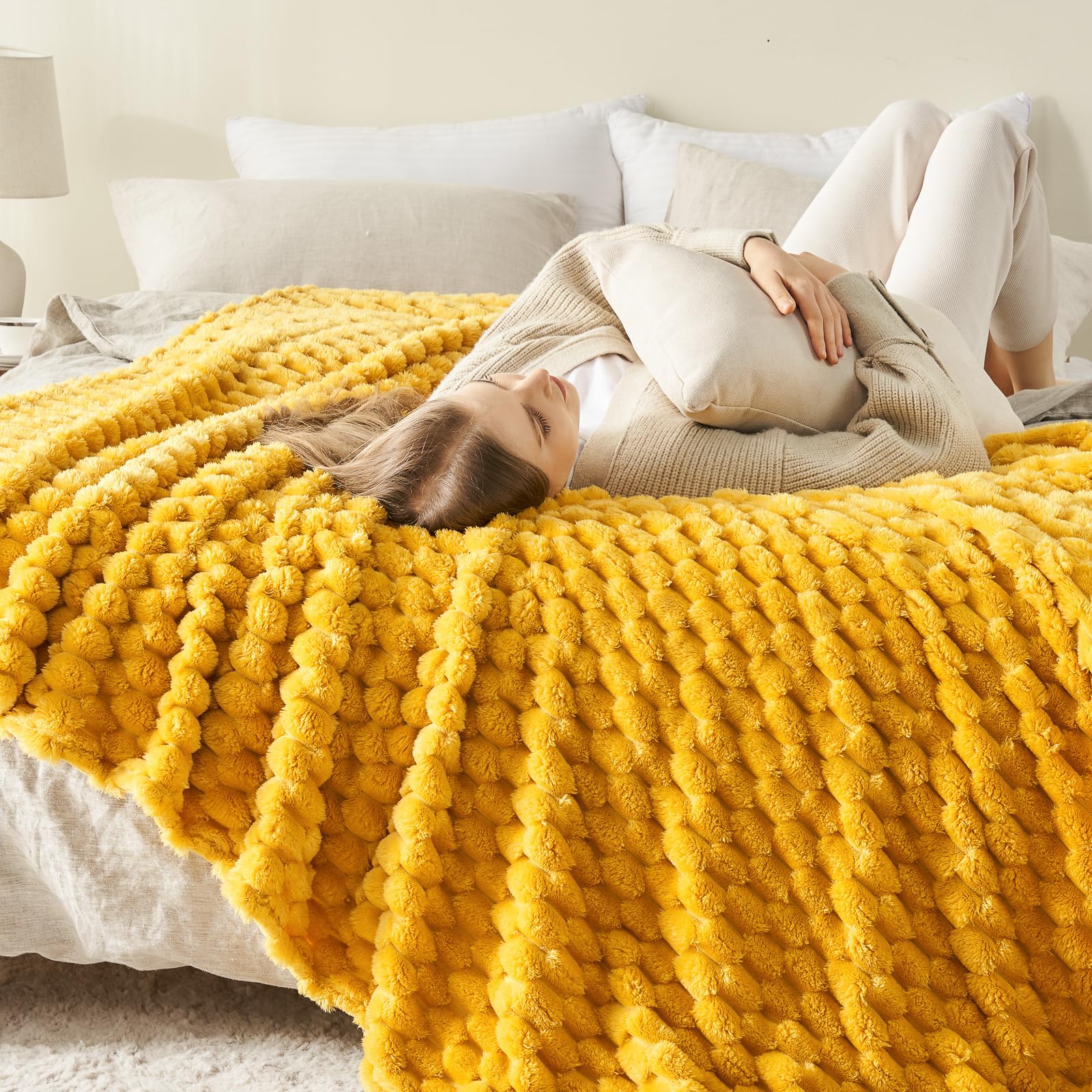 Amazon.com: NEWCOSPLAY Super Soft Twin Blanket Mustard Yellow