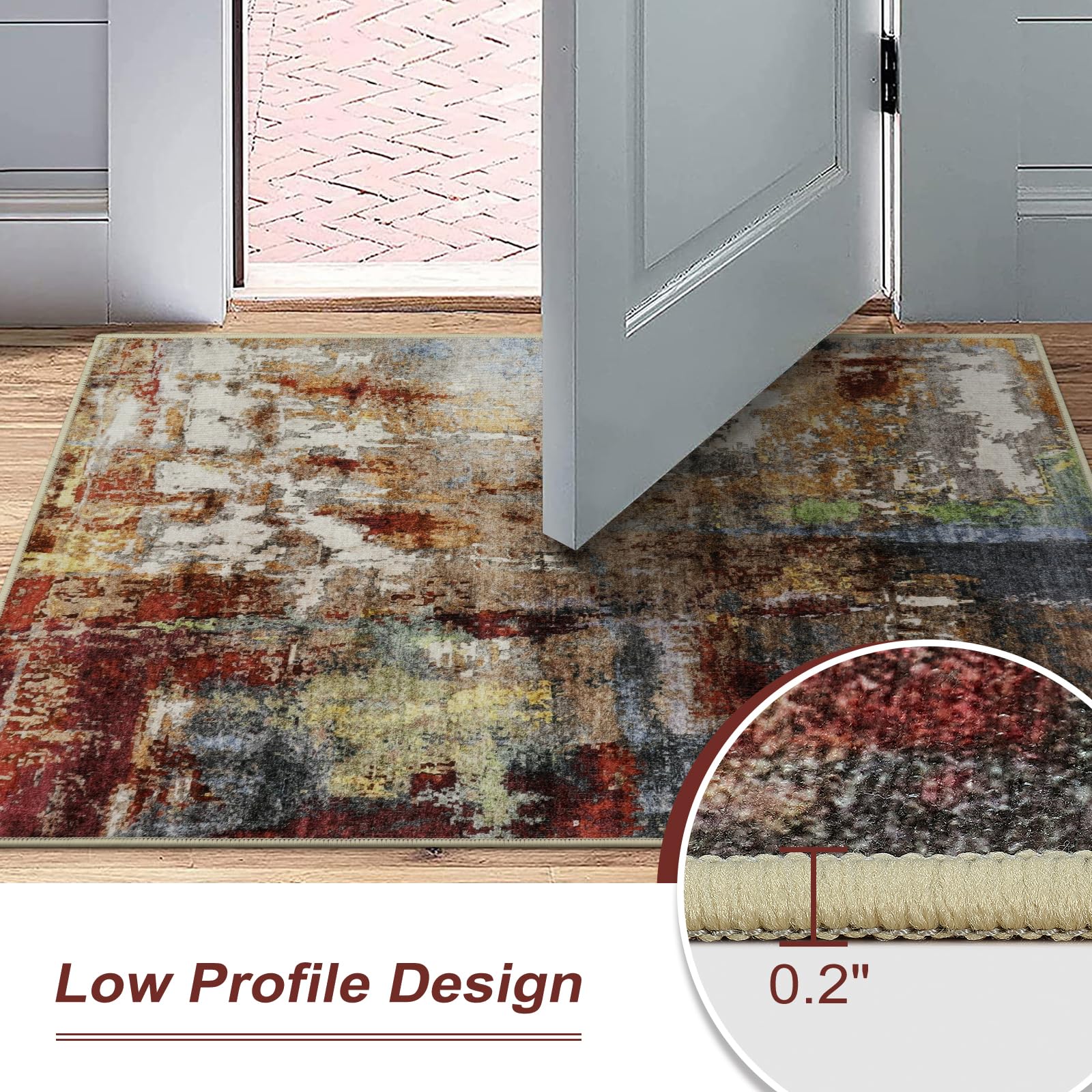 Nailttos Modern Abstract Area Rug, 2x3 Kitchen Rug Non Slip Small ...