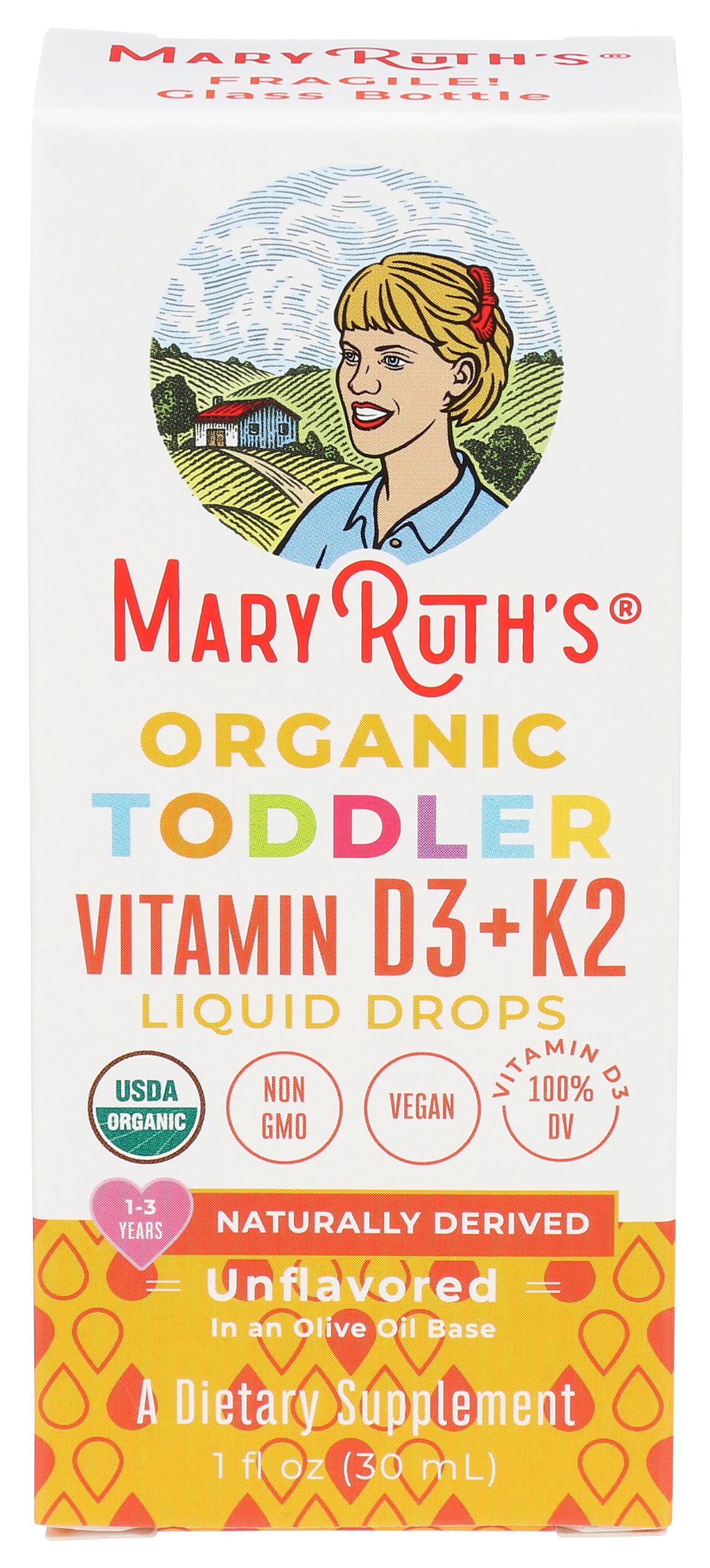 Vitamin D3 | Vitamin K2 | Vitamin D3 K2 Spray | K2 D3 Vitamin Liquid Supplement for Toddlers | Kids Supplement for Calcium Absorption Strong Bones | Vegan | Non-GMO | Gluten Free | 1 Fl Oz
