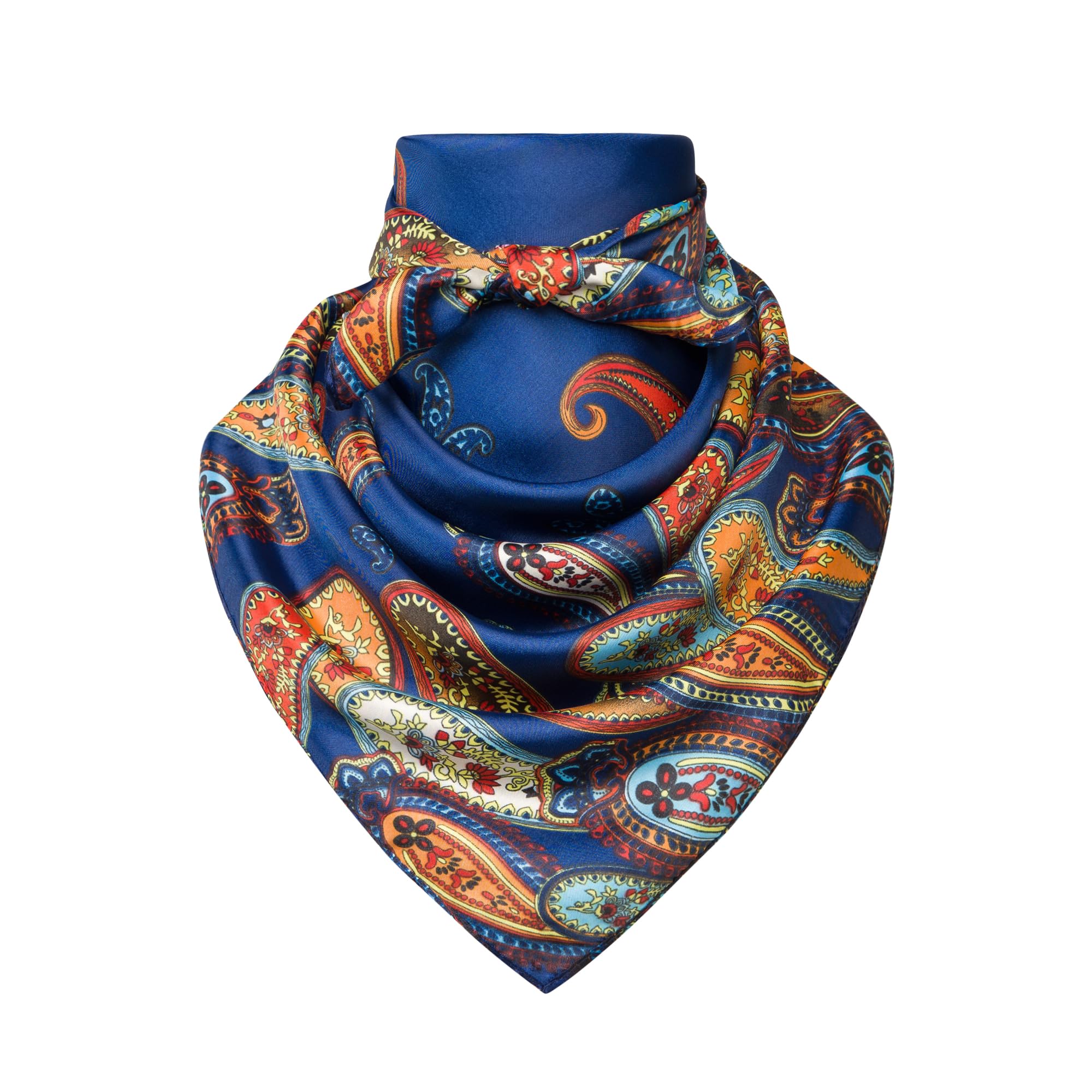 35" Men's Silk Cowboy Scarf - Oversized Western Bandana Neckwear, Large Square Scarf with Gift Packaging