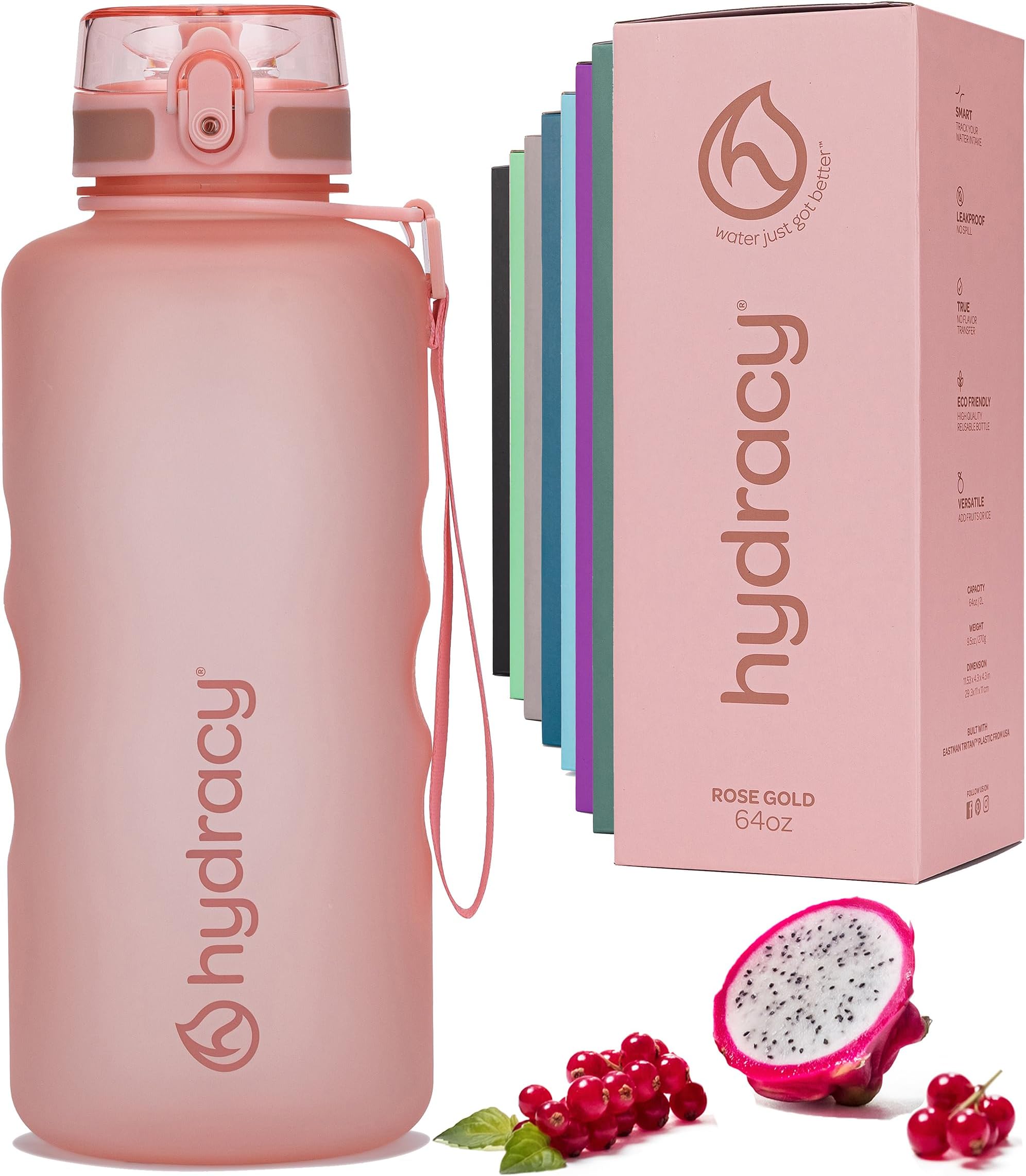 Water Bottle with Time Marker -Large BPA Free Water Bottle & No Sweat Sleeve -Leak Proof Gym Bottle with Fruit Infuser Strainer & Times to Drink -Ideal for Fitness Sports & Outdoors