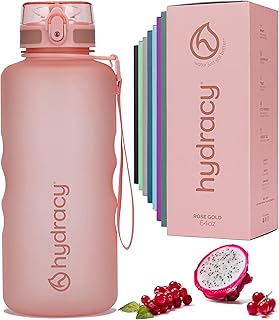 Hydracy Water Bottle with Time Marker -Large BPA Free Water Bottle & No ...