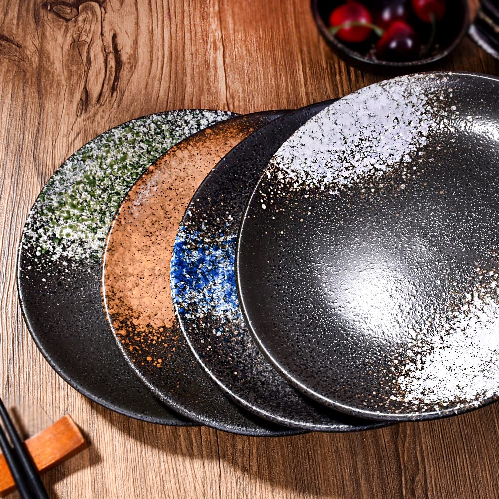 Amazon.com: LMRLCS Japanese Ceramic Dinner Plate Set of 4, 7-Inch