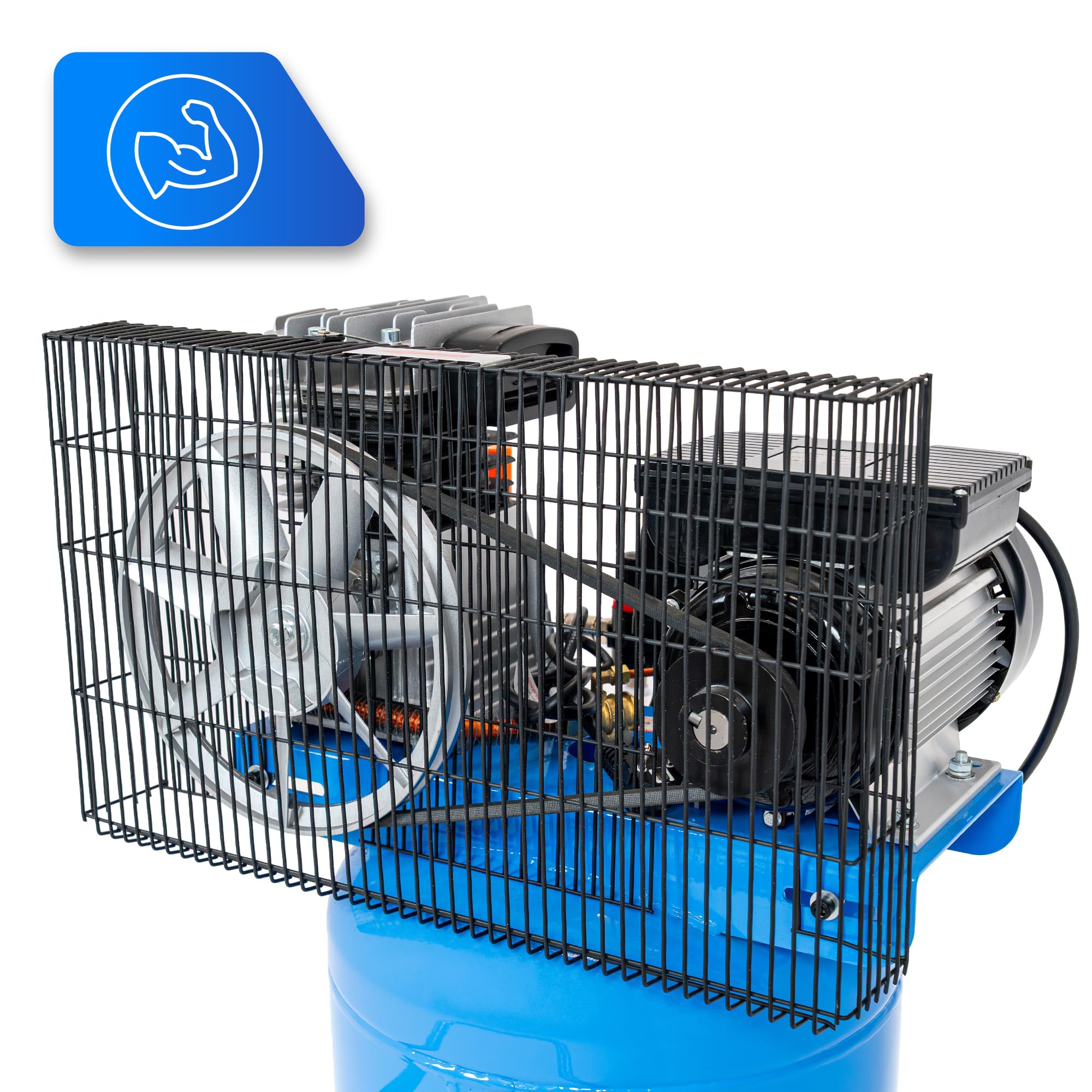 Compresor 100L, 8 Bar, 1800W/2200W/3300W, sin aceite/lubricado, 1/4", regulador, 2 salidas, manómetro, para taller, garaje, neumáticos y pintura (KP-100L)