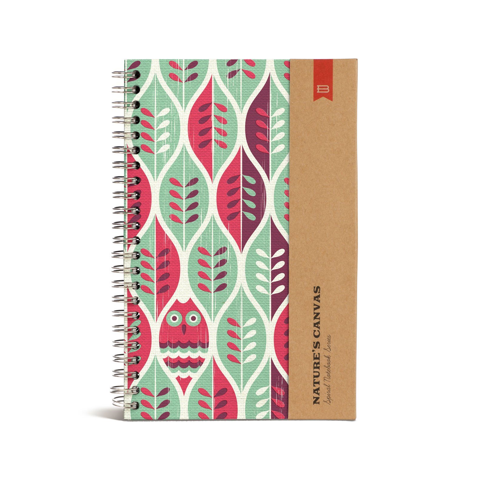 2PO Wire-bound Screen-printed Canvas Cover Notebook 8 by 5.25, Family Tree