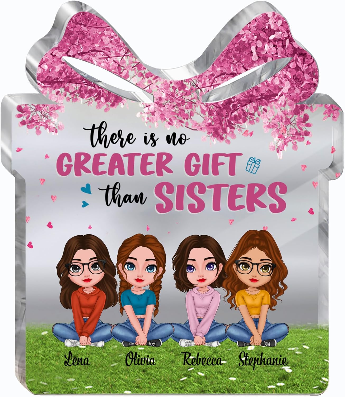 GOSSBY Transparent Custom Plaque (2 Women) There is no greater gift than sisters Custom Sisters Gifts from Sister Acrylic Sign,Sister Birthday GiftsIdeas, Big Sister Definition Sign Plaque Gift For Gi