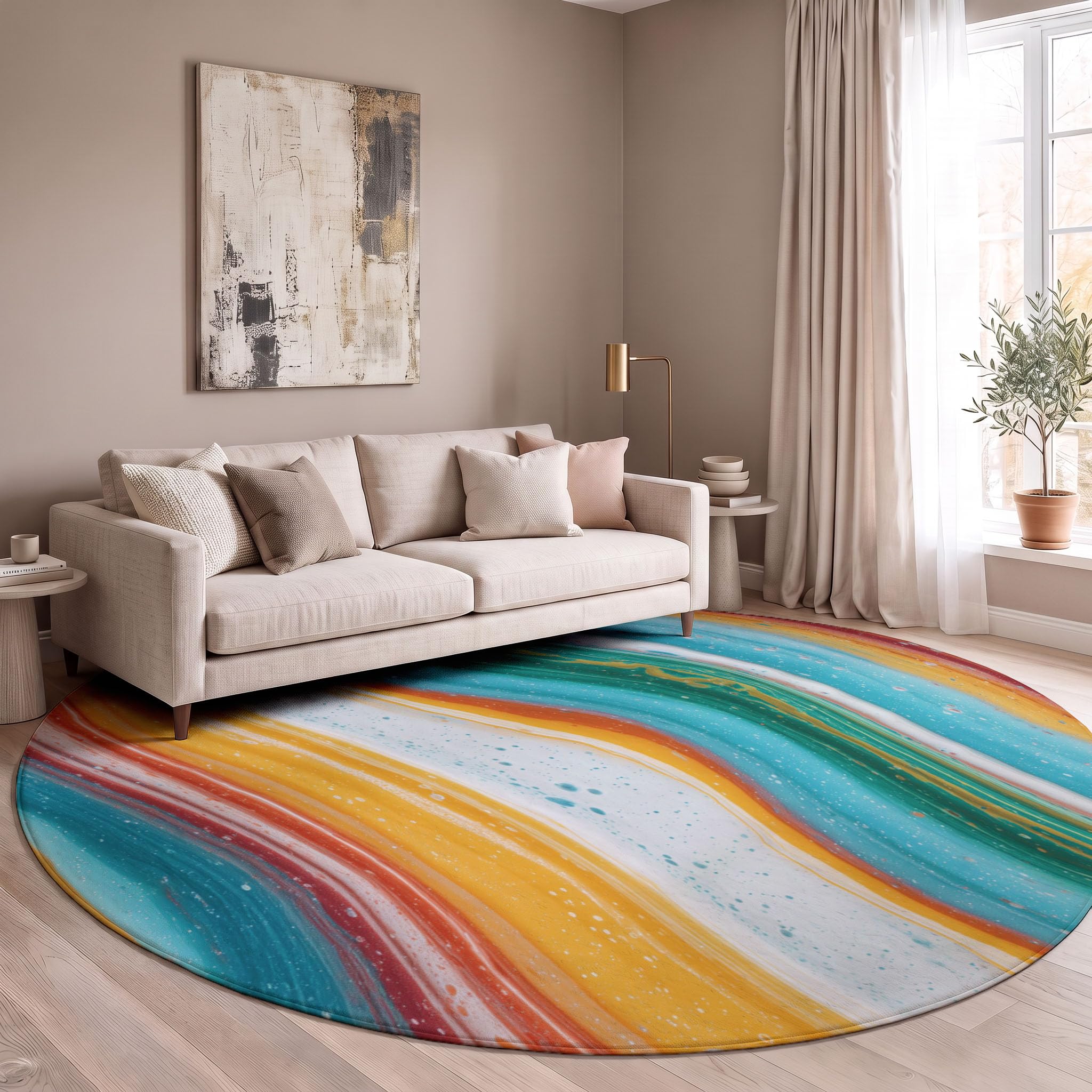 Tapis Rond Art Fluide 180cm