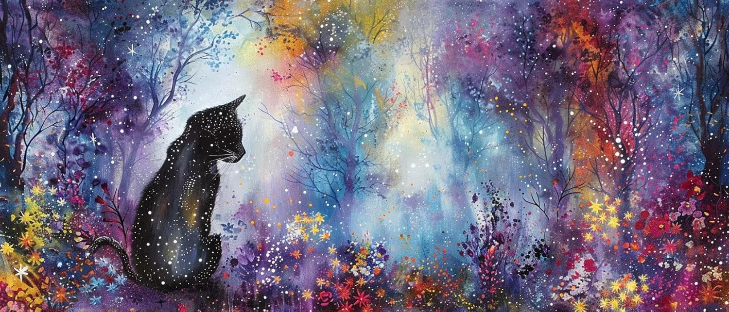 Diamond Painting Cat Diamond Art Painting Kits Adults, Flower Diamond Art Kits for Adults, DIY 5D Big Diamond Painting 20x40in Square Drill Diamond Painting Kits for Adults, Hobbies for Women q-4