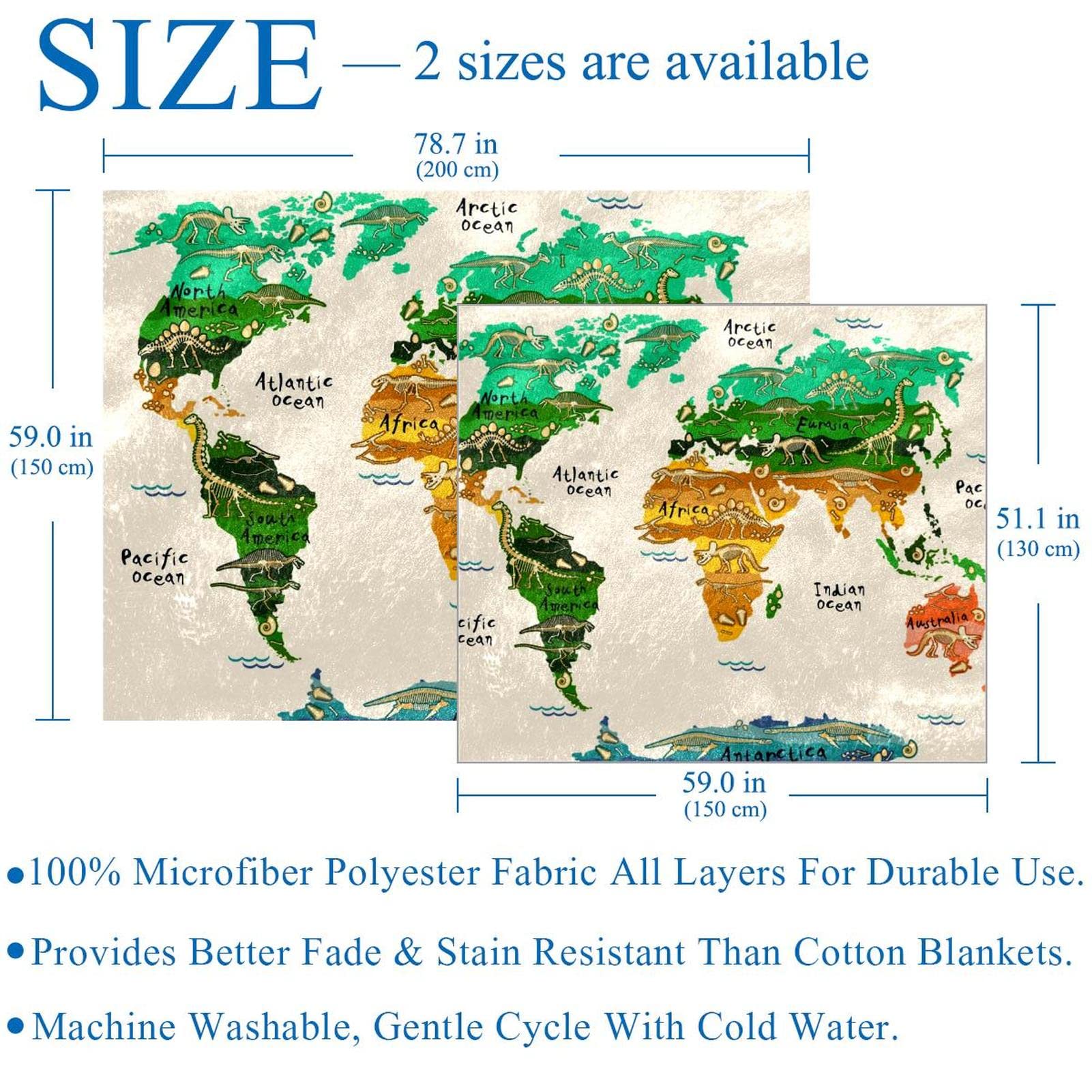 Coperta in pile, super morbida e lussuosa, mappa del mondo