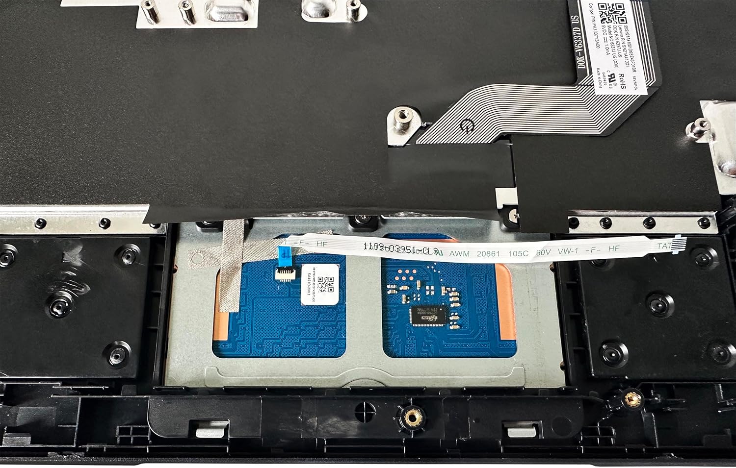 Palmrest Upper Case with US Keyboard and Touchpad Assembly Replacement for Lenovo Chromebook 11 100e 2nd Gen 81MA 5CB0T79741 5CB1E09657 GLKR 5CB0Y57920 (NOT for 100e Gen 2 MTK Version)