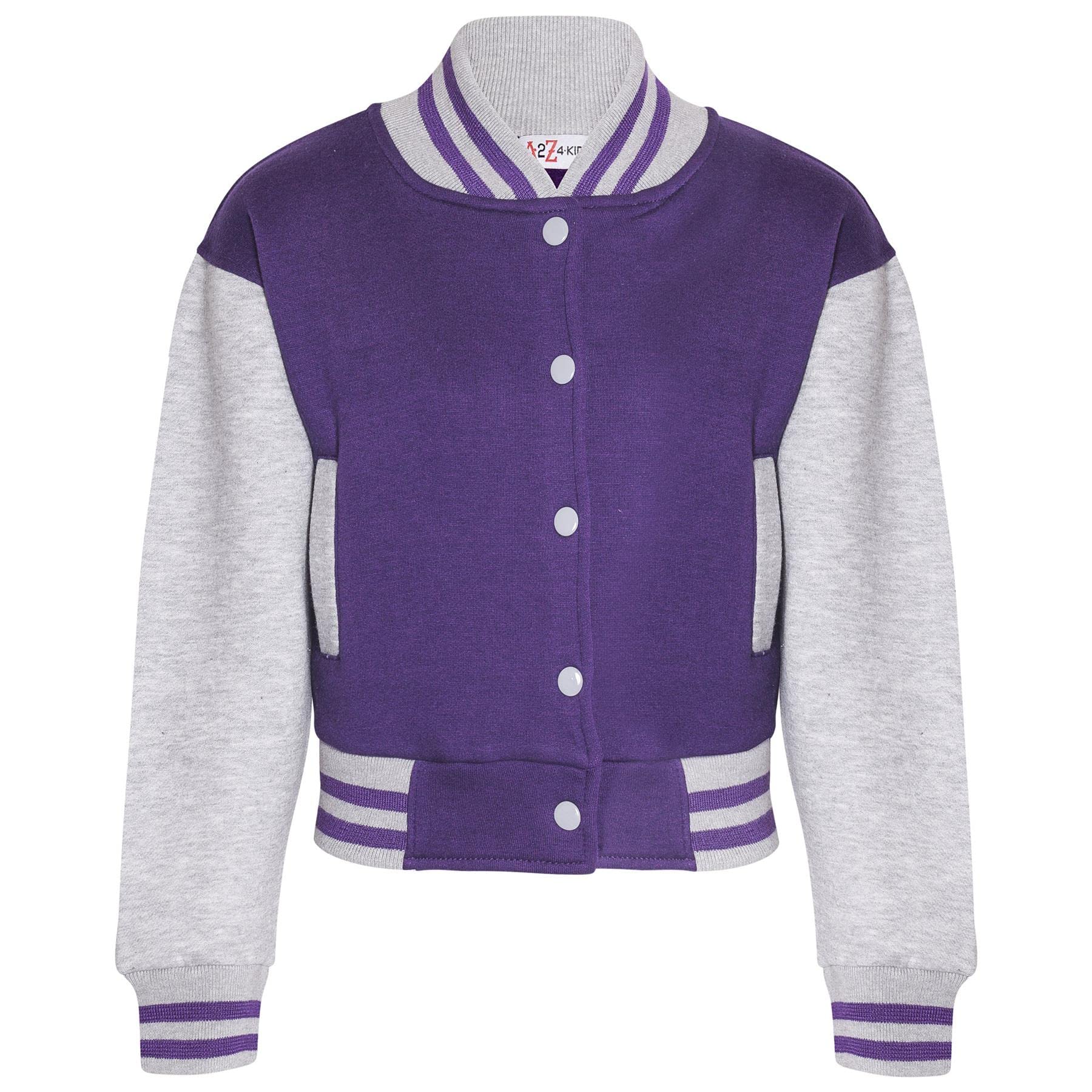 A2Z 4 Kids Baseball Contrast Varsity Jacket Stand Collar Coat