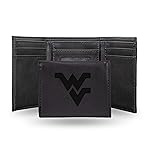 Rico Industries Laser Engraved Trifold Wallet, West Virginia Mountaineers, Black, 3.25 x 4