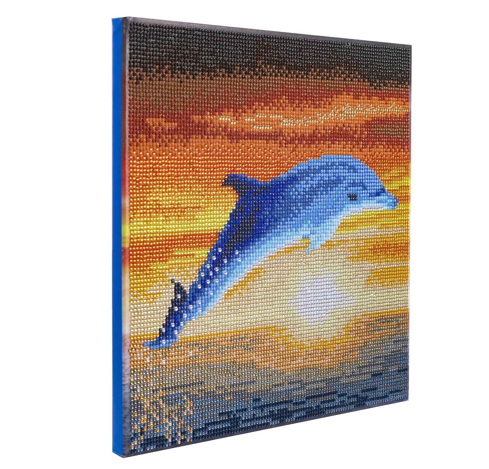 Craft Buddy 30cm x 30cm Mounted Crystal Art/Diamond Painting Kit - Full Crystal - Dolphin Sunrise