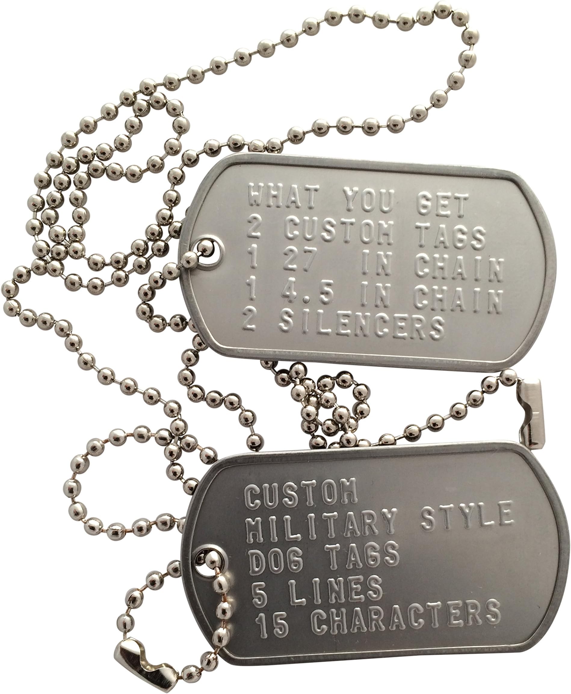 Custom Military Style Dog Tags Matte Finish