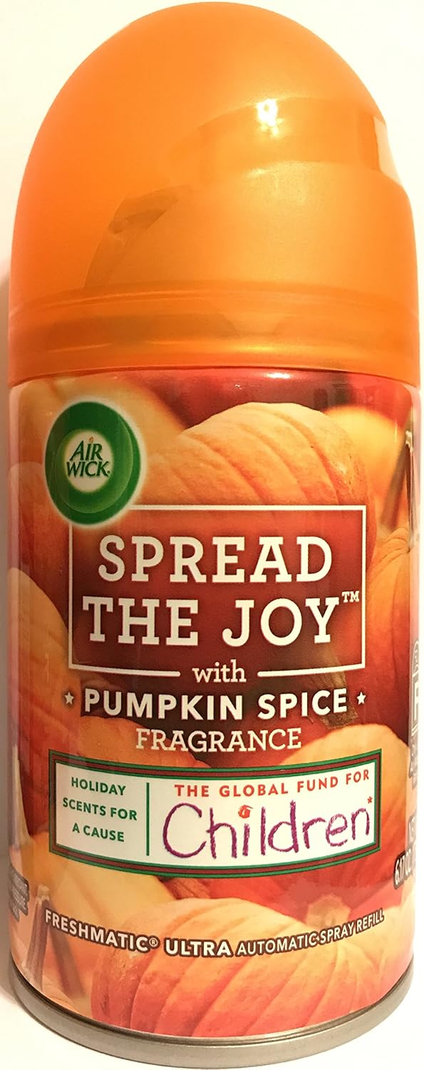 Air Wick Freshmatic Ultra Automatic Spray Refill - Spread The Joy - Winter Collection 2017 - Pumpkin Spice - Net Wt. 6.17 OZ (175 g) Per Refill Can - Pack of 3 Refill Cans