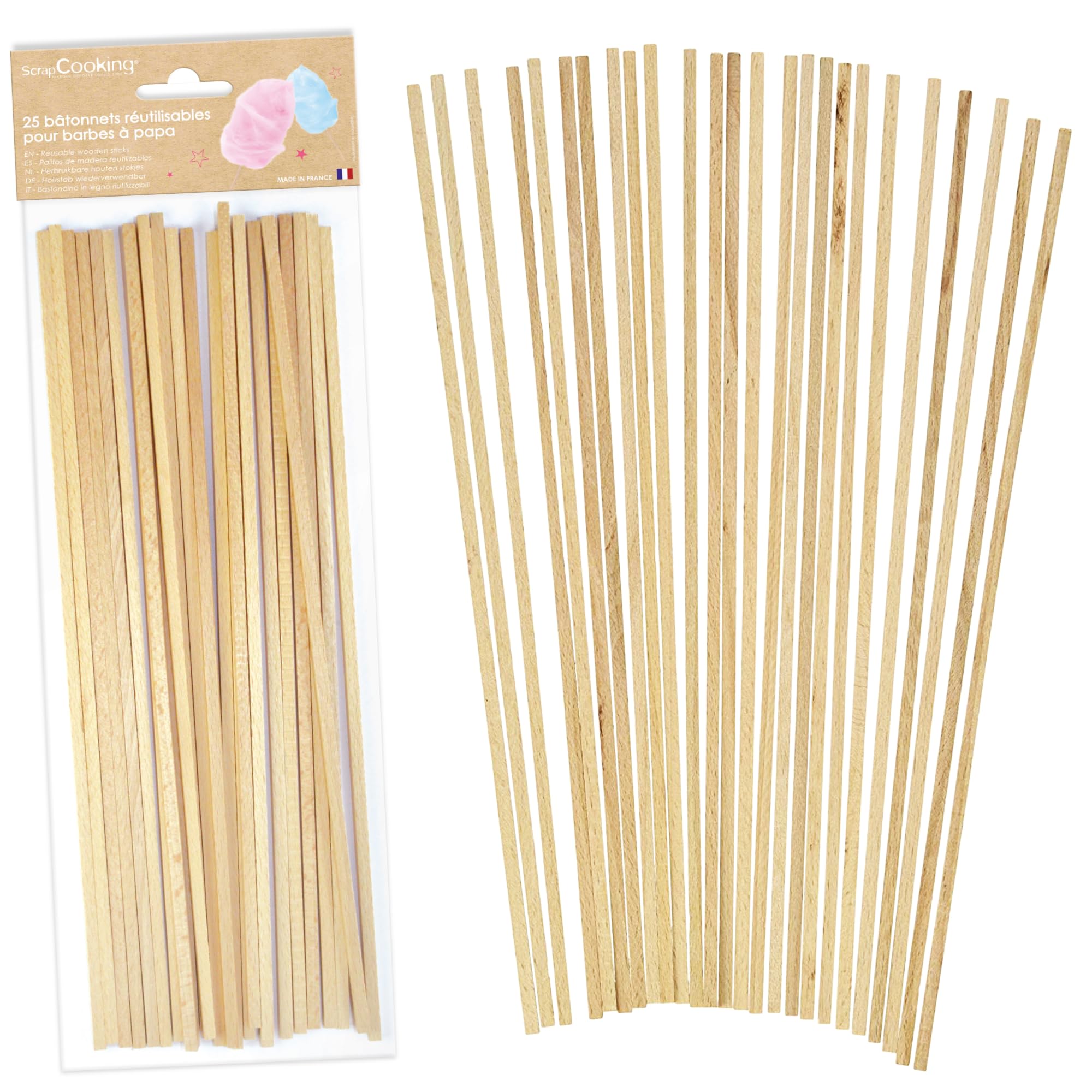 ScrapCooking Youdoit 25 Chopsticks for Cotton Candy
