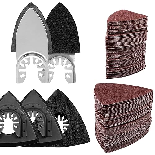 Kit de 130 almohadillas de lijado oscilantes, 3 almohadillas de lijado oscilantes y 2 almohadillas de lijado de dedos y 60 almohadillas de lijado