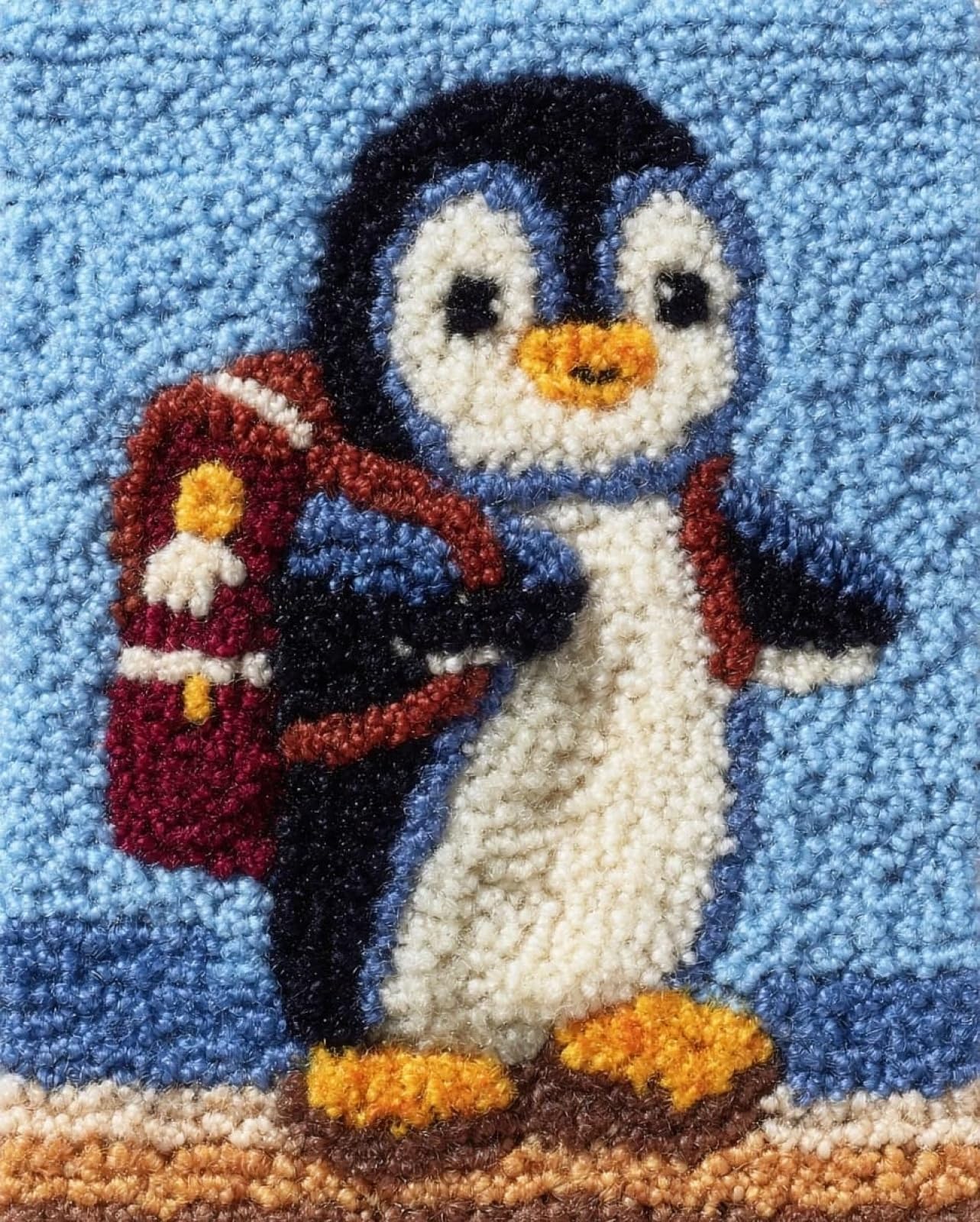 Wallphantom DIY Latch Hook Rug Kits for Adults,Cute Penguins