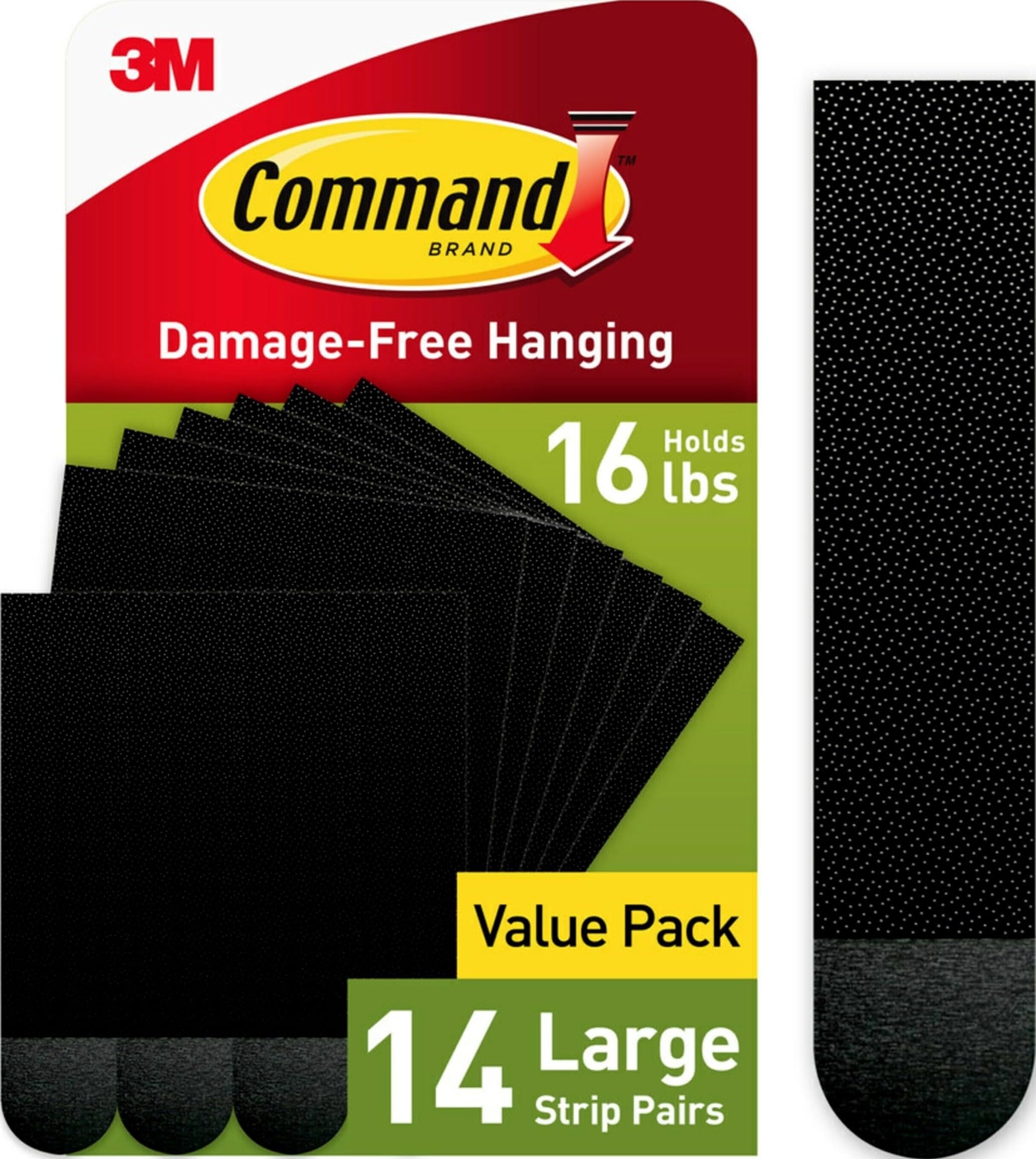 Command Picture Hanging Strips, Large, Black, 14-Pairs