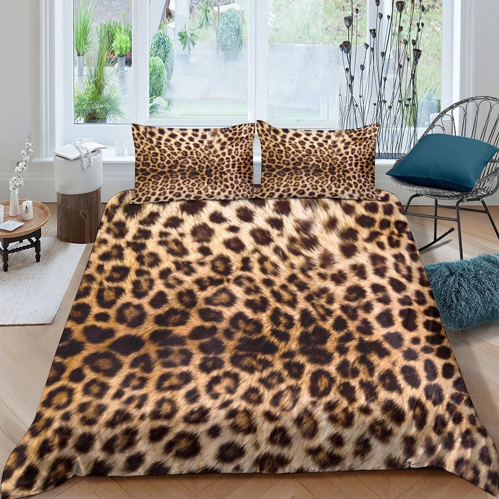 Ctjqhvkz Style-4 3D Printed Leopard Pattern Fitted Sheet Microfiber Soft Breathable Cheetah Bed Cover For Bedroom Dorm Decor Mattress Protection Single（135X200cm）