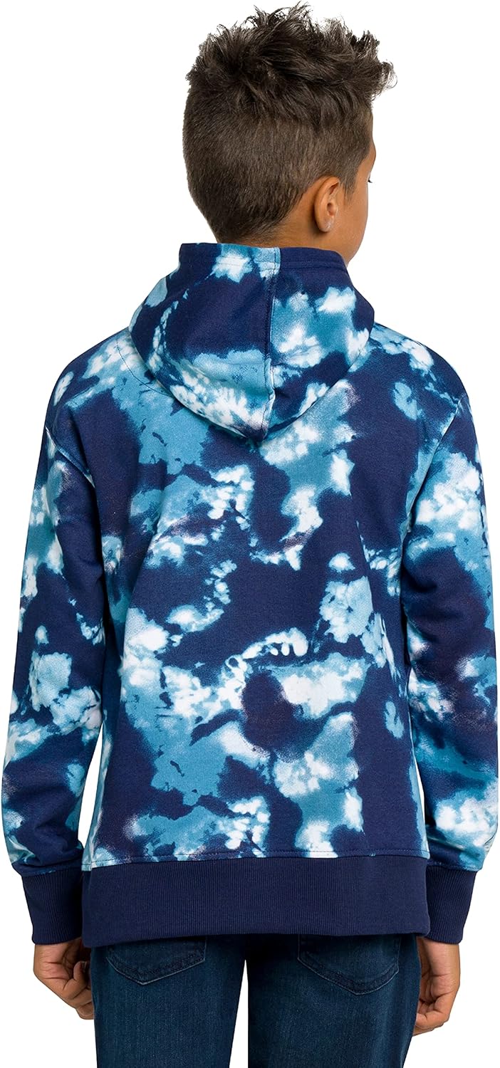 Levi's Boys' Graphic Pullover Hoodie in a Blue Cloud Dye Pattern