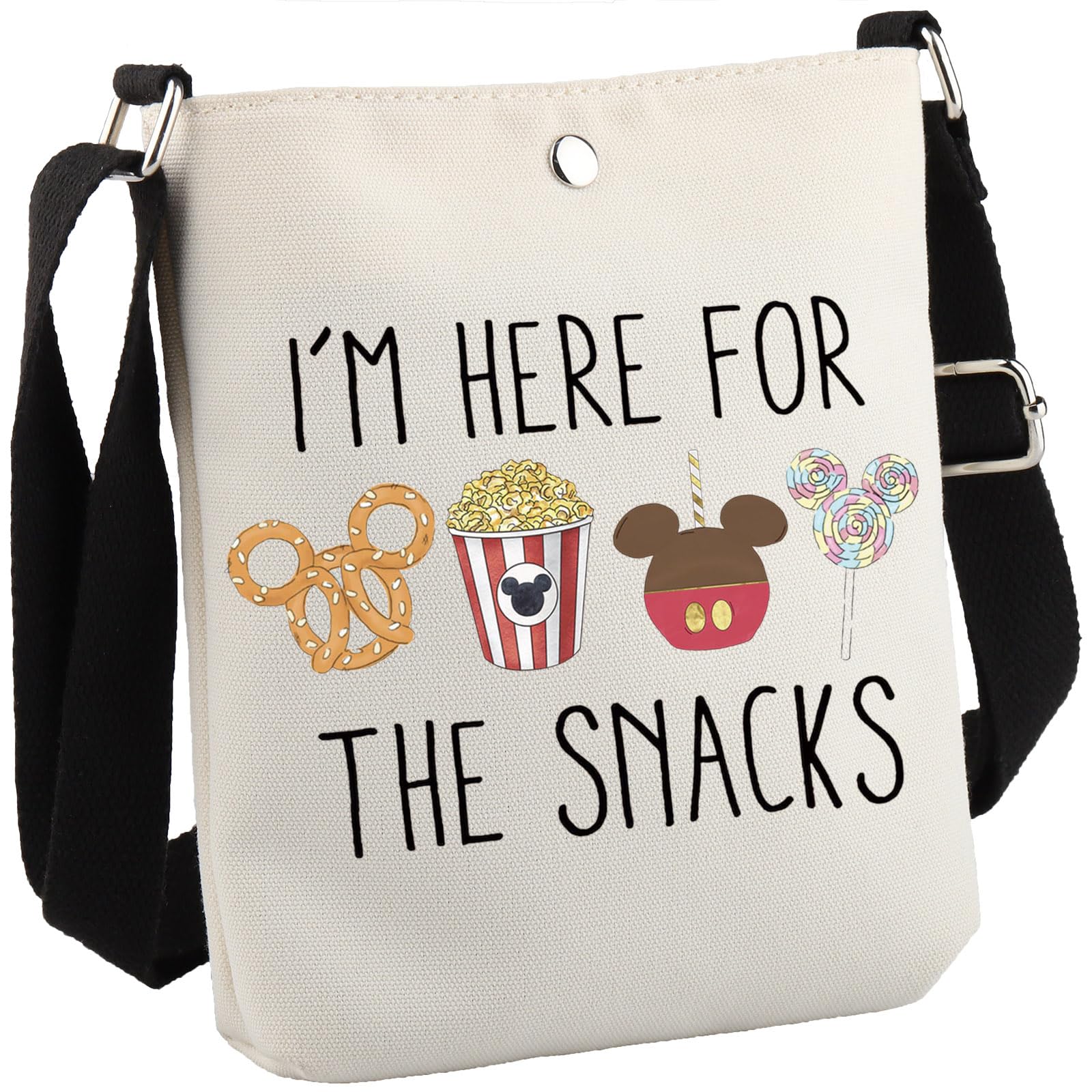 GJTIM Snacks Lover Gift Family Vacation Gift Snacks Travel Bag I’m Here For The Snacks Crossbody Bag(For The Snacks CB)