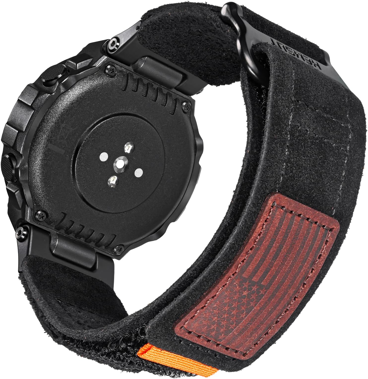 Hemsut Watch Bands Compatible with Amazfit T-Rex/T-Rex 2/T-Rex Pro/T-Rex Ultra, Millitary Soft Suede Leather Strap With Hook and Loop Design and Tools included