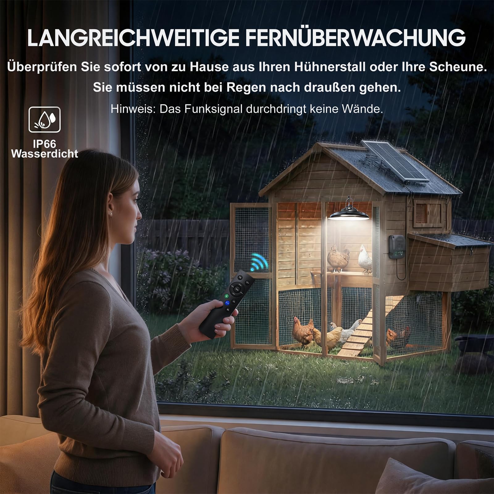 Solar-Hängelampe Outdoor,100 LED 1200 Lumen dimmbar mit